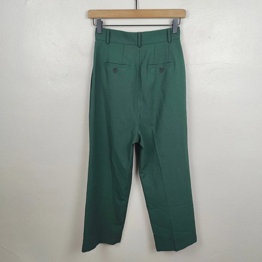 The Frankie Shop Bea Blazer Pants Suit Set Womens‎ XS Green Minimalist Modern
